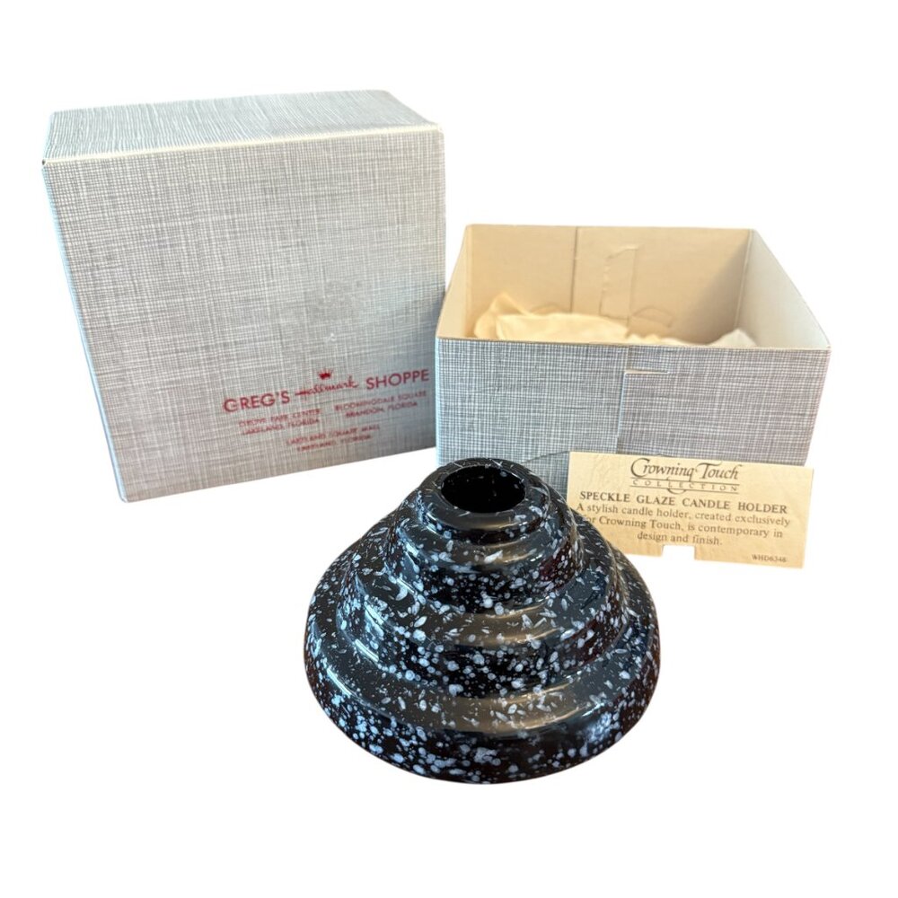 NOS Speckle Glaze Candle Holder By Crowning Touch Contemporary Design Hallmark
